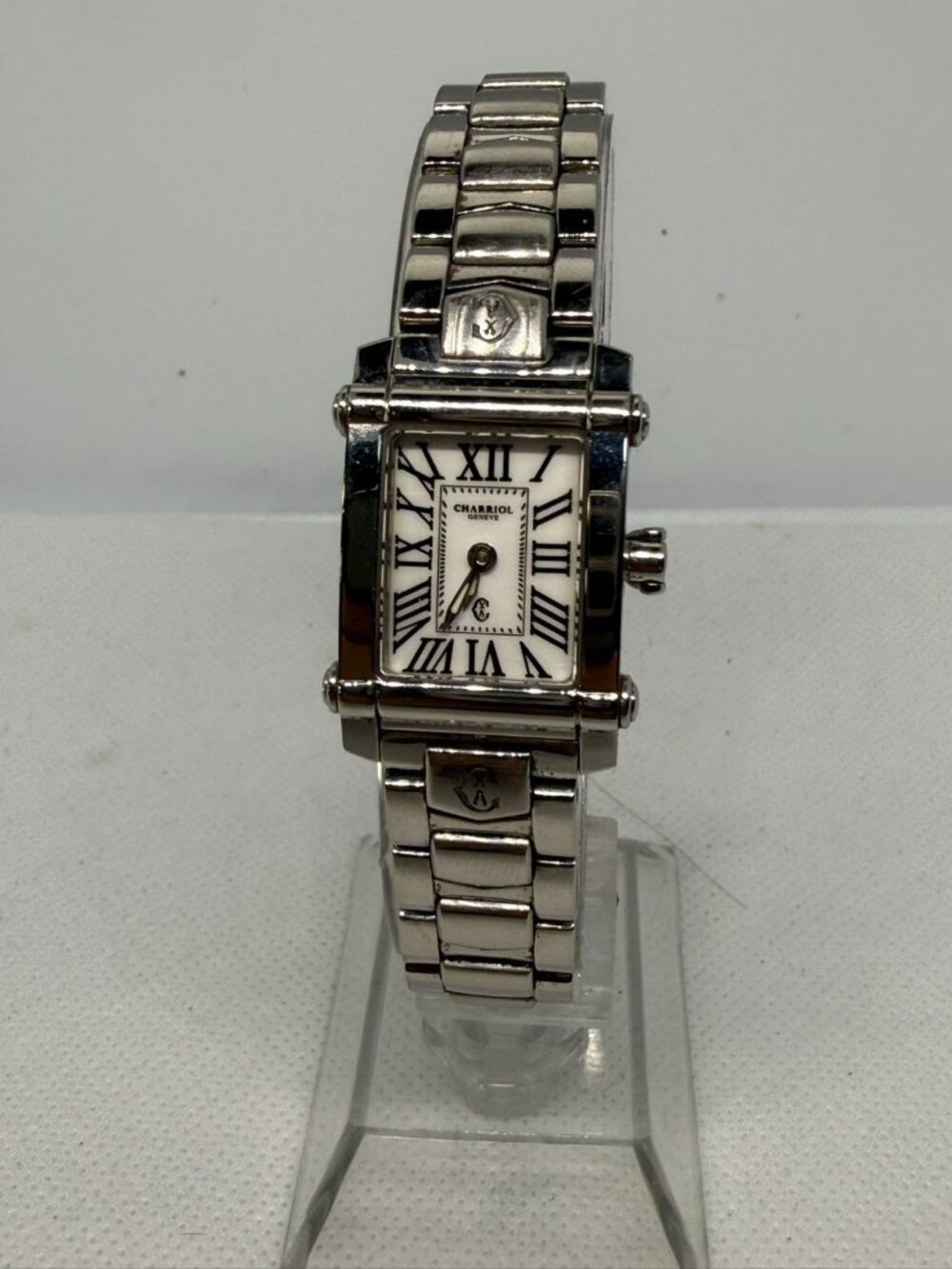 Charriol Colvmbvs CCSTRD2 Womens Rectangular White Dial Watch Roman Numeral 20mm
